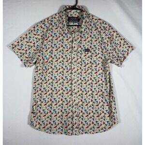 BURLEBO Shirt Men's Large Performance All Over Mallard Ducks Water Fowl **READ